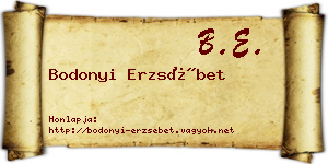 Bodonyi Erzsébet névjegykártya