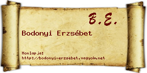 Bodonyi Erzsébet névjegykártya